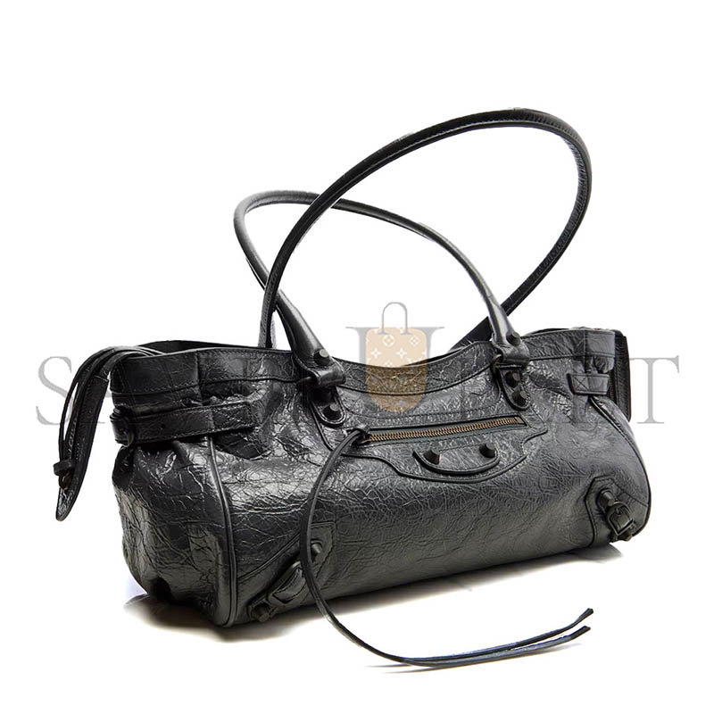 BALENCIAGA LE CITY EAST-WEST LEATHER SHOULDER BAG (40*18*15cm)